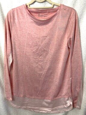 Under Armour UA Tech Vent pink long sleeve athletic top with mesh detail Size M
